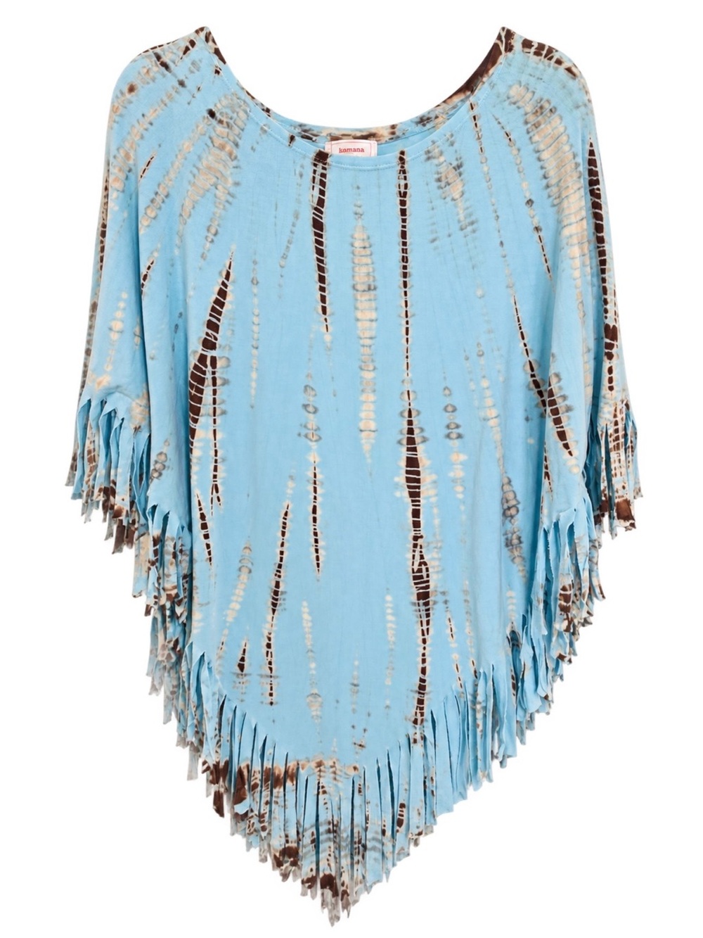 KAMANA  Tie-Dye Fringe Tunic Poncho - Top OS ,
Boho, Hippie, 60’s Inspired